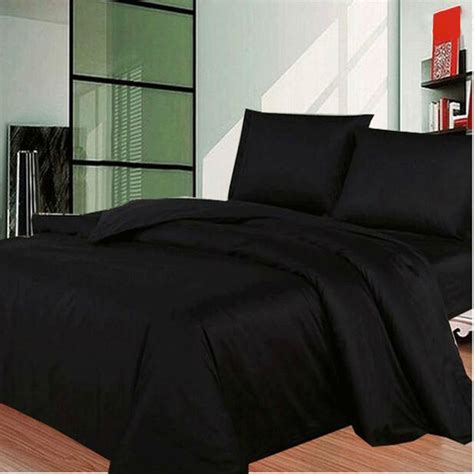 Black Solid Bedding Sets Cotton Duvetquilt Cover Sets Sheet Pillowcases Usa Twinfullqueen
