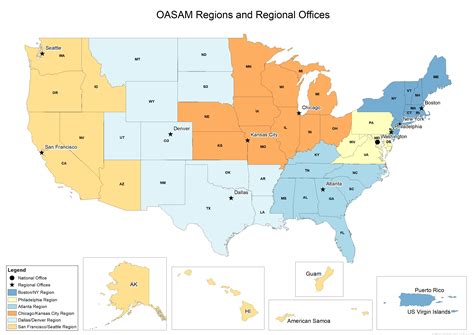 Regional Offices Map Us Department Of Labor