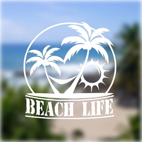 beach life decal beach sunset vinyl decal sticker nature etsy