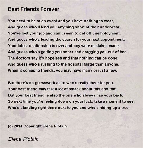 Best Friends Forever Poem by Elena Plotkin - Poem Hunter