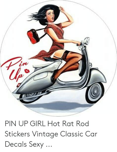 In Pin Up Girl Hot Rat Rod Stickers Vintage Classic Car Decals Sexy