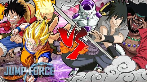 Jump Force Naruto Luffy And Goku Vs Frieza Sasuke And Blackbeard