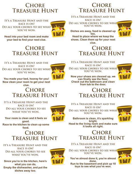Treasure Hunt Clues For Kids