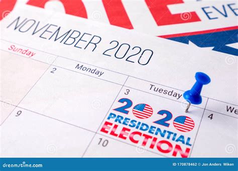 November 2020 Presidential Election Text On Calendar Concept Stock