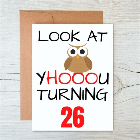 26th Birthday Card Funny 26th Birthday Card 26th Birthday Etsy