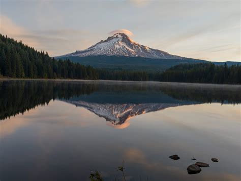 Sunset On Trillium Lake Mt Hood National Forest Or Oc 3429x2434