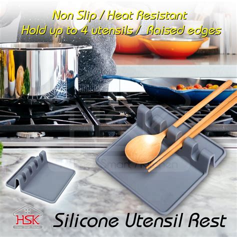 Silicon Utensil Rest With Drip Pad Spoon Spatula Rest China Silicone