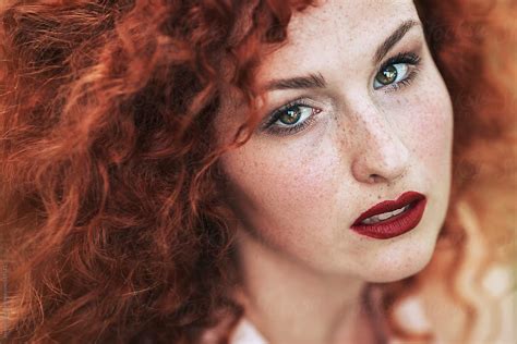 Beautiful Young Woman With Freckles And Ginger Hair By Jovana Rikalo