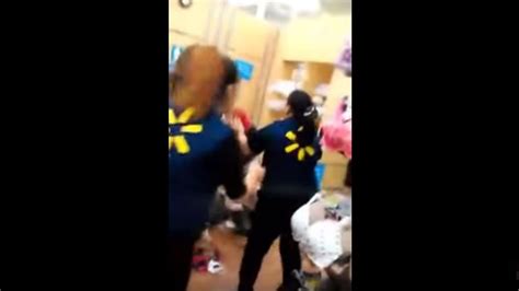 caught on camera fight between two walmart employees