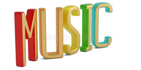 Music Word Colorful Text Isolated On White Background 3d Illustration