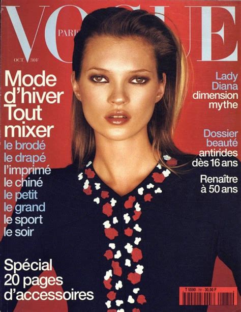 Vogue Paris Cover October 1997 Kate Moss Vogue Covers Kate Moss