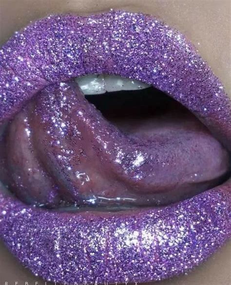 Glitter Purple Lips Wallpaper