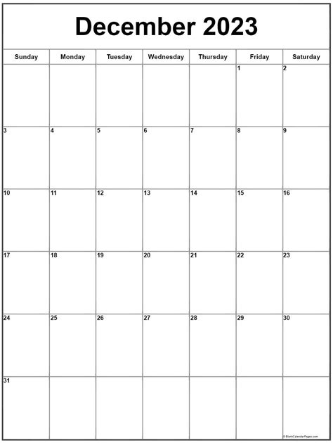 December 2023 Calendar Vertical Get Calendar 2023 Update