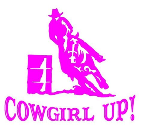 Cowgirl Up Barrel Racer Decal Pro Sport Stickers