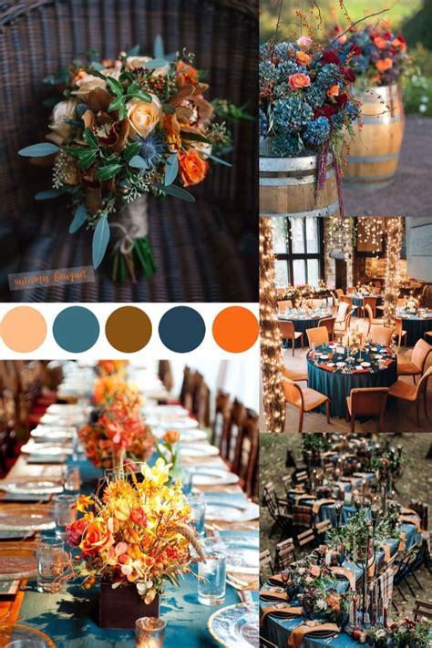 20 dark teal and rust orange wedding color ideas for fall wedding themes fall orange wedding