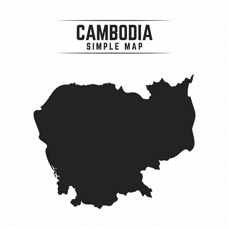 Simple Black Map Of Cambodia Isolated On White Background 3249471