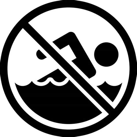 No Swimming Sign Silhouette Illustrations Royalty Free Vector Graphics