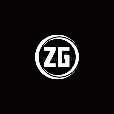 Zg Logo Initial Letter Monogram With Circle Slice Rounded Design