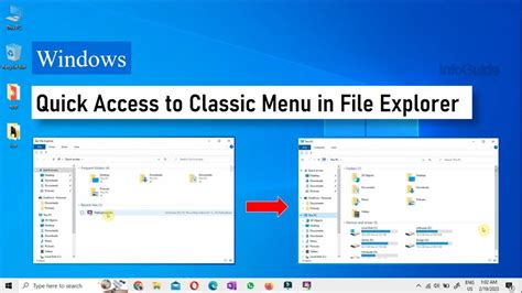 Windows 8 File Explorer Switching From Quick Access To Classic Menu