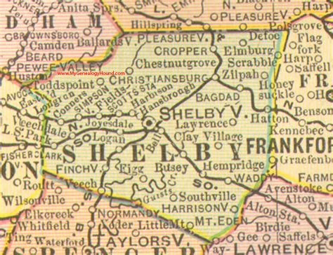 Shelby County Ky Map Cities And Towns Map