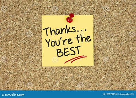 Thanksâ€ You Re The Best On Yellow Sticky Note Stock Photo Image Of