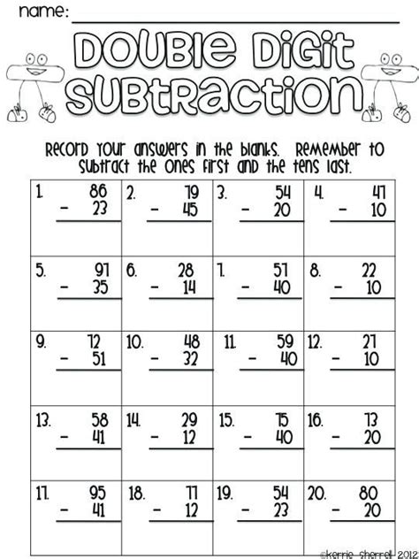 Subtraction with regrouping is the process of exchanging one ten with ten ones between place value columns so that a number can be. double digit addition and subtraction with regrouping two ...