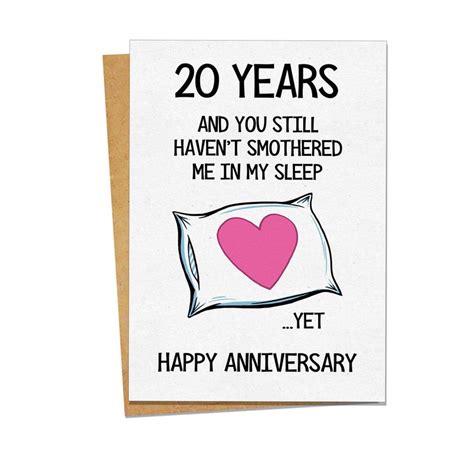 Funny Anniversary Card 20 Year Anniversary Card Wife Etsy