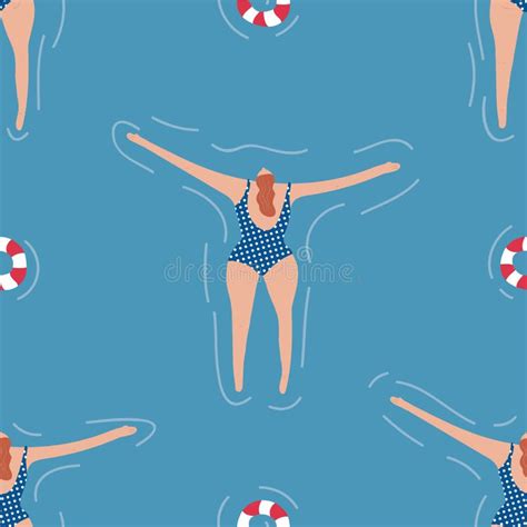 People Swimming In The Pool Stock Vector Illustration Of Couples