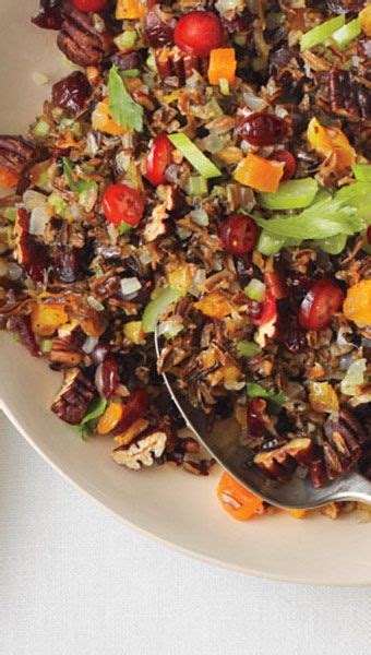 Cover and bake at 350 degrees about 15 or 20 minutes, until dressing is thoroughly heated. Wild Rice, Fruit, and Pecan Stuffing | Recipe | Healthy ...