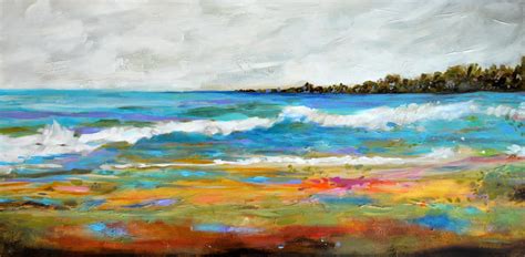 Fresh Off My Easel This Morning ~ Large Abstract Beach Painting