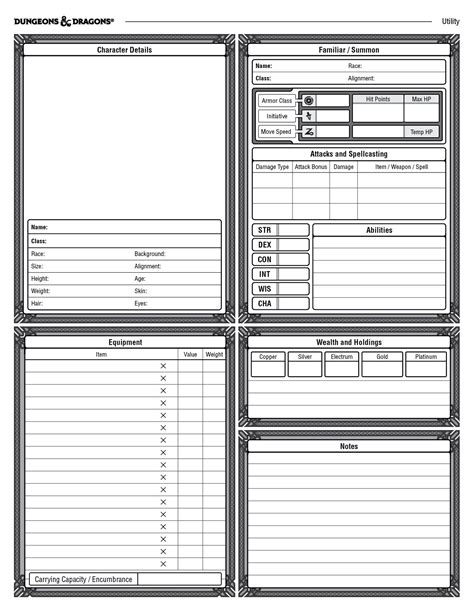 100 Epic Best 5e Character Sheet ジャワトメガ
