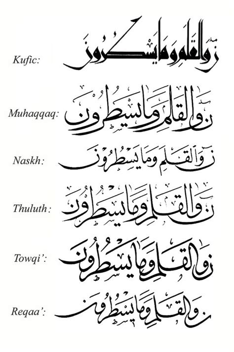 Types Of Arabic Calligraphy Fonts Moslem Selected Images