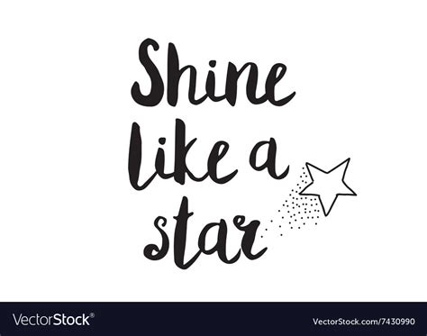 Shine Like A Star Greeting Card With Modern Vector Image