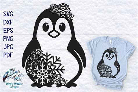 Snowflake Penguin Svg Winter Penguin Svg Cut File 295716 Svgs Design Bundles