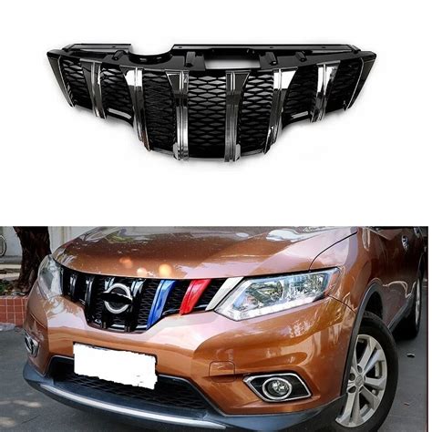Exterior Auto Front Mesh Mask Trims Covers Front Bumper Abs Modified