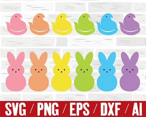 Peeps Marshmallow Bunny Clipart SVG Peeps Spring Easter SVG | Etsy Ireland