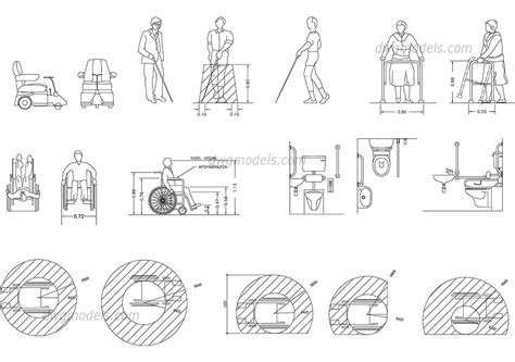 Disabled People Dwg Free Cad Blocks Download
