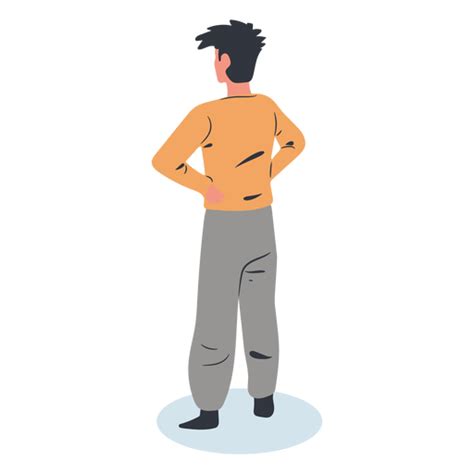 Guy Backwards Character Isometric Transparent Png And Svg Vector File