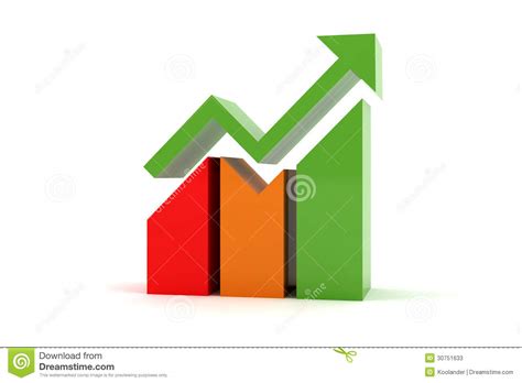 Colorful Chart Graph Increasing Stock Illustration - Illustration of ...