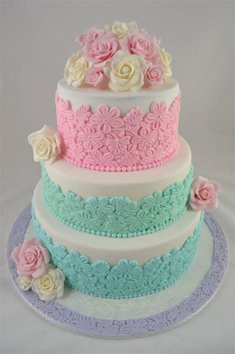 Pastel Floral Wedding Cake — Round Wedding Cakes 2547370 Weddbook