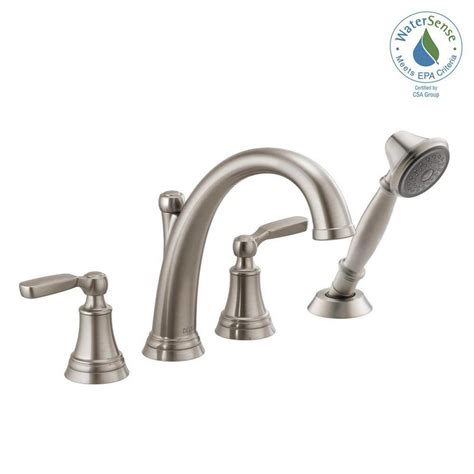 The handles on my roman tub faucet do not line up. Delta Woodhurst 2-Handle Deck Mount Roman Tub Trim Kit ...