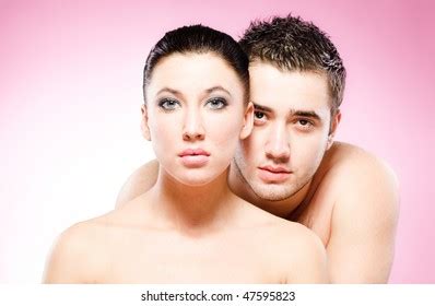 Naked Man Woman On Pink Background Stock Photo Shutterstock