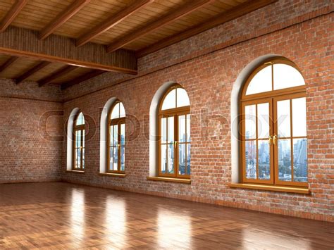I just bought a brick house, and i want some of that brick to be inside as well! Loft studio Interior in old house. Big ... | Stock image ...