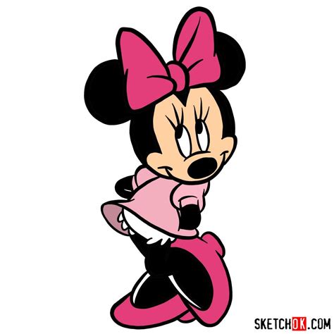 How To Draw Minnie Mouse Sketchok Easy Drawing Guides