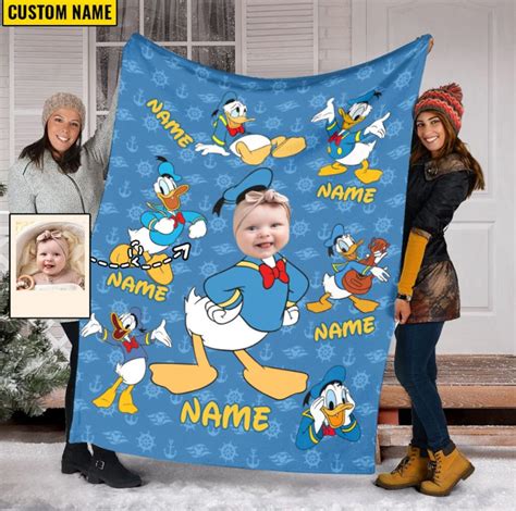 Donald Duck Blanket Custom Baby Photo Blanket Donald Duck Etsy