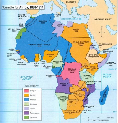 Africas Colonization By European Empires Africa Map European