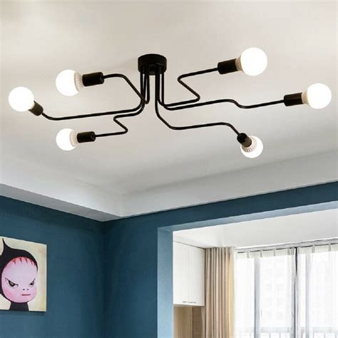 Personality Ceiling Light Semi Flush Mount Ceiling Lamp Industrial
