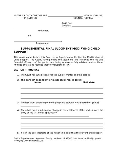 Florida Modifying Child Support Doc Template Pdffiller