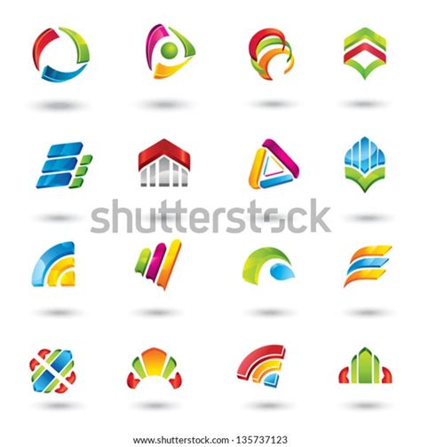 Design Elements Collection Icons Abstract Logo Stock Vector Royalty