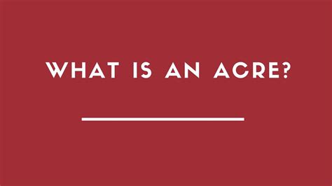 An acre is a unit of area equal to 1/640th of a square mile. What is An Acre ? - YouTube
